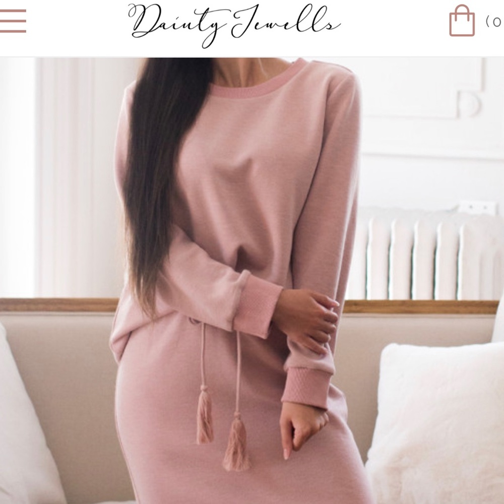 Dainty Jewells Women's Soft Pink Sweater Dress